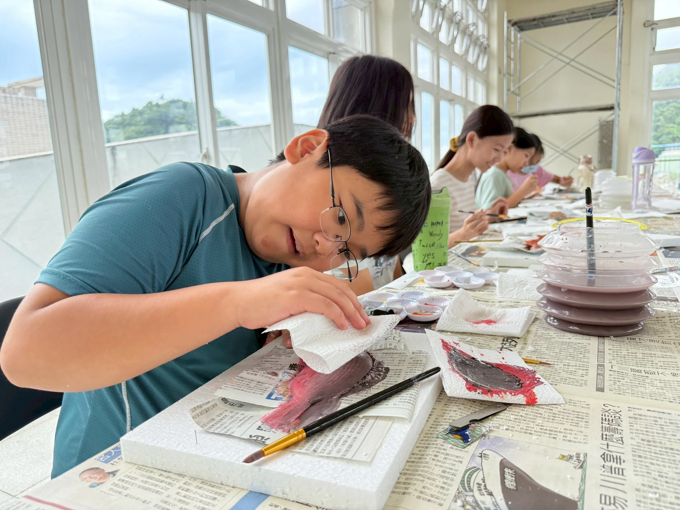岳明國小魚拓體驗